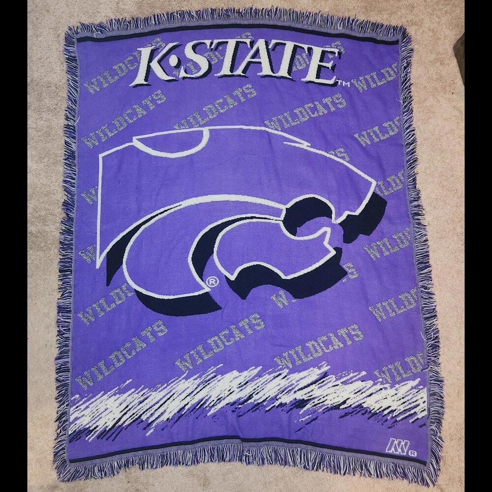 Kstate Tapestry Blanket KSU Wildcats Kansas State University Woven Tapestry
